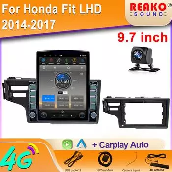 9,7-дюймовый вертикальный экран Tesla Android 12.0 автомобильное радио для Honda Fit LHD 2014 2017 мультимедийный проигрыватель Carplay 4G GPS-навигация 8 core 2GB+32GB