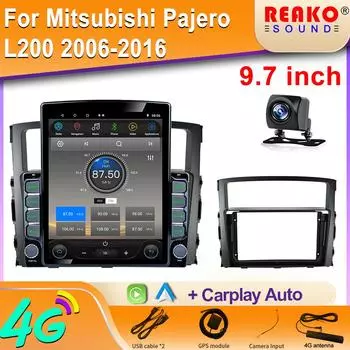 9,7-дюймовый вертикальный экран Tesla Android автомобильное радио для Mitsubishi Pajero V97 V93 2006-2013 мультимедийный плеер GPS-навигация 8 core 2GB+32GB