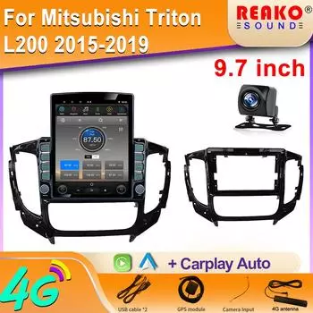 9,7-дюймовый вертикальный экран Tesla Android 12.0 автомобильное радио для Mitsubishi Triton L200 2015-2019 навигация GPS мультимедийный плеер 8 core 2GB+32GB