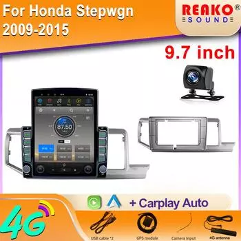 9,7-дюймовый вертикальный экран Tesla Android 12.0 для Honda Stepwgn Stepwagon 2009-2015 Carplay GPS-навигатор мультимедийный плеер 8 core 2GB+32GB