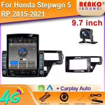 9,7-дюймовый вертикальный экран Tesla Android 12.0 для Honda Stepwgn 5 RP 2015-2021 автомобильный радиоприемник GPS навигация мультимедийный плеер 8 core 2GB+32GB
