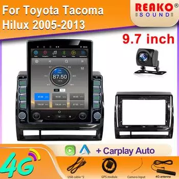 9,7-дюймовый вертикальный экран Tesla Android автомобильное радио для Toyota Tacoma Hilux 2005-2013 GPS навигация мультимедийный плеер 2din 8 core 2GB+32GB