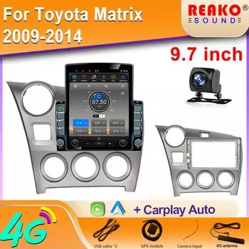 9,7-дюймовый вертикальный экран Tesla Android 12 автомобильное радио для Toyota Matrix 2009-2014 GPS-навигация Мультимедиа Видеоплеер 8 core 2GB+32GB