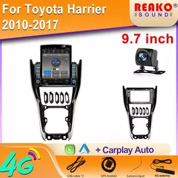 9,7-дюймовый вертикальный экран Tesla Android автомобильное радио для Toyota Harrier 2010-2017 GPS навигация мультимедийный проигрыватель 2din 8 core 2GB+32GB