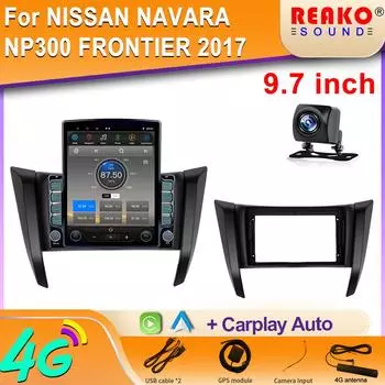 9,7-дюймовый вертикальный экран Tesla автомобильное радио для NISSAN NAVARA NP300 FRONTIER 2017 GPS навигация мультимедийный плеер Carplay 2 Din 8 core 2GB+32GB