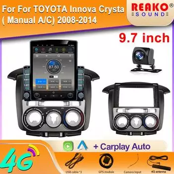 9,7-дюймовый вертикальный экран Tesla Android автомобильное радио для Toyota Innova 2011-2014 GPS-навигация мультимедийный плеер Carplay 8 core 2GB+32GB