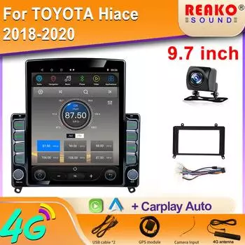 9,7-дюймовый вертикальный экран Tesla автомобильное радио для Toyota Hiace H300 VI 6 GranAce I 1 2019 2022 GPS навигация мультимедийный плеер 8 core 2GB+32GB
