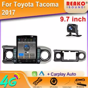9,7-дюймовый вертикальный экран Tesla Android автомобильное радио для Toyota Tacoma 2017 GPS навигация мультимедийный видеоплеер Carplay 2din 8 core 2GB+32GB