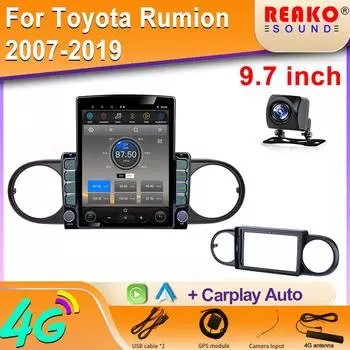 9,7-дюймовый вертикальный экран Tesla автомобильное радио для Toyota Rumion Corolla 2007-2019 GPS навигация мультимедийный плеер Carplay 2din 8 core 2GB+32GB