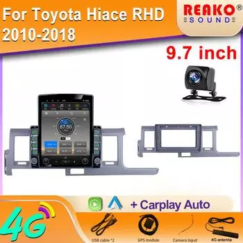 9,7-дюймовый вертикальный экран Tesla Android автомобильное радио для Toyota Hiace RHD 2010-2018 мультимедийный плеер Carplay GPS навигация 2din 8 core 2GB+32GB