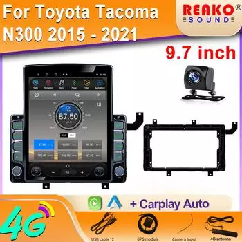 9,7-дюймовый вертикальный экран Tesla автомобильное радио для Toyota Tacoma N300 2015 - 2021 GPS навигация мультимедийный плеер Carplay 2 Din 8 core 2GB+32GB