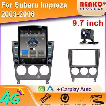 9,7-дюймовый вертикальный экран Tesla Android автомобильное радио для Subaru Impreza 2003-2006 навигация GPS мультимедийный плеер стерео 2din 8 core 2GB+32GB
