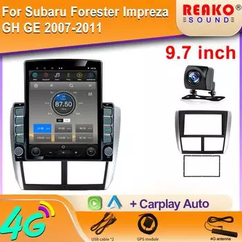 9,7-дюймовый вертикальный экран Tesla автомобильное радио для Subaru Forester Impreza GH GE 2007-2011 GPS навигация мультимедийный плеер Carplay 8 core 2GB+32GB