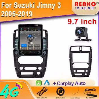 9,7-дюймовый вертикальный экран Tesla Android для Suzuki Jimny 3 2005-2019 GPS-навигация Carplay Мультимедийный видеоплеер Экран 8 core 2GB+32GB