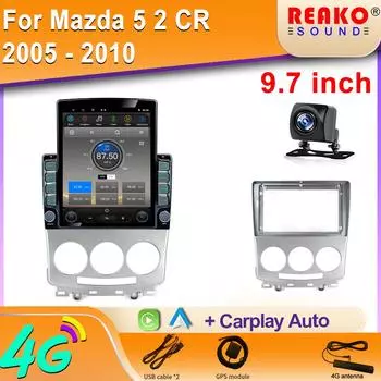 9,7-дюймовый вертикальный экран Tesla Android автомобильное радио для Mazda 5 2005-2010 GPS навигация стерео мультимедиа видеоплеер головное устройство 8 core 2GB+32GB