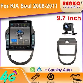 9,7-дюймовый вертикальный экран Tesla Android автомобильное радио для KIA Soul 2008-2011 мультимедийный проигрыватель навигация GPS стерео головное устройство 8 core 2GB+32GB