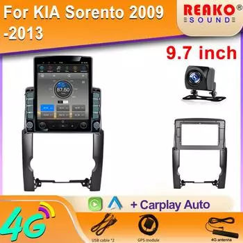 9,7-дюймовый вертикальный экран Tesla Android автомобильное радио для KIA Sorento 2009-2012 GPS навигация 4G мультимедийный плеер головное устройство 8 core 2GB+32GB
