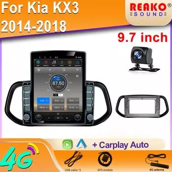 9,7-дюймовый вертикальный экран Tesla Android для Kia KX3 2014-2018 автомобильный радиоприемник видео мультимедийный плеер навигация GPS Carplay 8 core 2GB+32GB