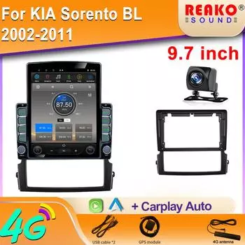 9,7-дюймовый вертикальный экран Tesla Android автомобильное радио для KIA Sorento BL 2002-2011 мультимедийный плеер Carplay навигация GPS 2din 8 core 2GB+32GB