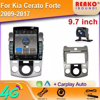9,7-дюймовый вертикальный экран Tesla Android автомобильное радио для Kia Cerato Forte 2009-2017 GPS-навигация стерео мультимедийный проигрыватель 8 core 2GB+32GB