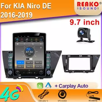 9,7-дюймовый вертикальный экран Tesla Android автомобильное радио для KIA Niro DE 2016-2019 GPS-навигация мультимедийный плеер Carplay экран 8 core 2GB+32GB