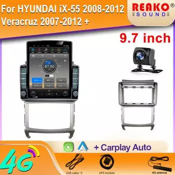 9,7-дюймовый вертикальный экран Tesla Android автомобильное радио для HYUNDAI iX-55 2008-2012 Veracruz 2007-2012 + GPS-навигатор 8 core 2GB+32GB