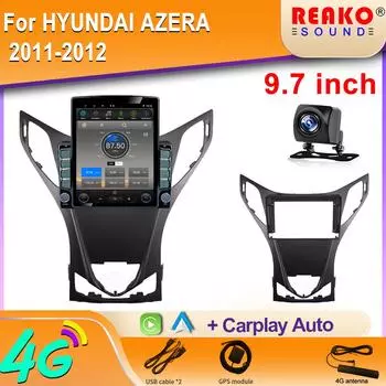 9,7-дюймовый вертикальный экран Tesla Android автомобильное радио для HYUNDAI AZERA 2011-2012 GPS навигация мультимедиа видео экран плеер 8 core 2GB+32GB