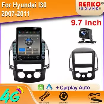 9,7-дюймовый вертикальный экран Tesla 2 Din Android автомобильный радиоприемник GPS навигация мультимедийный видеоплеер для Hyundai I30 2007-2011 8 core 2GB+32GB