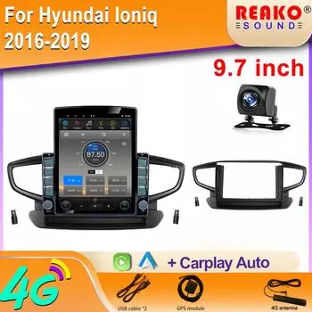 9,7-дюймовый вертикальный экран Tesla Android автомобильное радио для Hyundai Ioniq 2016-2019 GPS навигация мультимедиа видео экран плеер 8 core 2GB+32GB