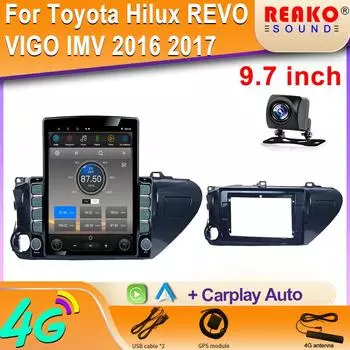 9,7-дюймовый вертикальный экран Tesla Android автомобильное радио для Toyota Hilux REVO VIGO IMV 2016 2017 GPS навигация мультимедийный плеер 8 core 2GB+32GB