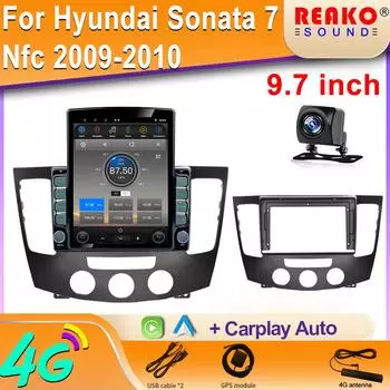 9,7-дюймовый вертикальный экран Tesla Android Car Radio для Hyundai Sonata 7 NFC 2009-2010 GPS-навигация Мультимедийный плеер экран 8 core 2GB+32GB