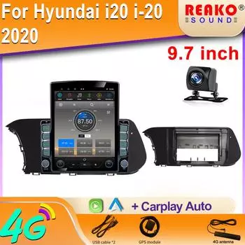 9,7-дюймовый вертикальный экран Tesla Android автомобильное радио для Hyundai i20 i-20 2020 GPS навигация мультимедиа видео экран плеер 8 core 2GB+32GB