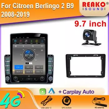 9,7-дюймовый вертикальный экран Tesla Android автомобильное радио для Citroen Berlingo 2 B9 2008-2019 GPS навигация мультимедийный плеер 2din 8 core 2GB+32GB