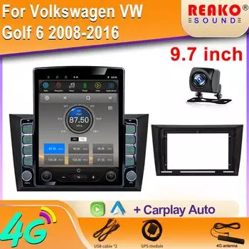 9,7-дюймовый вертикальный экран Tesla автомобильное радио для Volkswagen VW Golf 6 2008-2016 GPS навигация мультимедийный плеер Carplay 2din 8 core 2GB+32GB