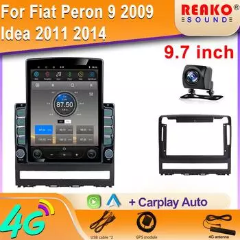 9,7-дюймовый вертикальный экран Tesla автомобильное радио для Fiat Peron 9 2009 Idea 2011 2014 GPS навигация мультимедийный плеер Carplay 2din 8 core 2GB+32GB