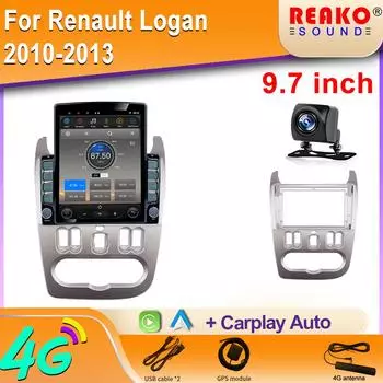 9,7-дюймовый вертикальный экран Tesla Android для Renault Logan Sandero/Lada Largus/Dacia Duster Навигация GPS Мультимедийный проигрыватель 8 core 2GB+32GB