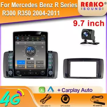 9,7-дюймовый вертикальный экран Tesla Android автомобильное радио GPS для Mercedes Benz R Class W251 R280 R300 R320 R350 R63 2006-2011 2013 8 core 2GB+32GB