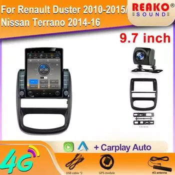 9,7-дюймовый вертикальный экран Tesla Android автомобильное радио для Renault Duster 2010-2015/Nissan Terrano 2014-16 GPS-навигатор плеер 8 core 2GB+32GB