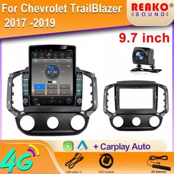 9,7-дюймовый вертикальный экран Tesla Android автомобильное радио для Chevrolet TrailBlazer 2017-2019 GPS-навигация мультимедийный плеер Carplay 8 core 2GB+32GB
