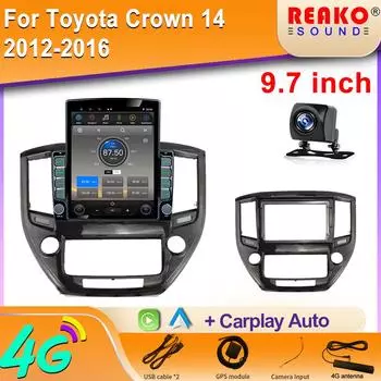 9,7-дюймовый вертикальный экран Tesla Android автомобильное радио для Toyota Crown 14 2012-2016 GPS-навигация мультимедийный проигрыватель Carplay 8 core 2GB+32GB