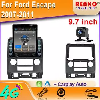 9,7-дюймовый вертикальный экран Tesla Android автомобильное радио для Ford Escape 2007-2011 мультимедийный проигрыватель Carplay навигация GPS 2din 8 core 2GB+32GB