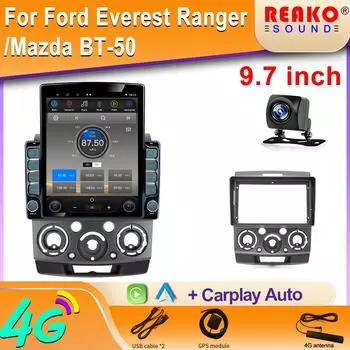 9,7-дюймовый вертикальный экран Tesla Android автомобильное радио для Ford Everest Ranger/Mazda BT-50 GPS навигация мультимедийный проигрыватель 2din 8 core 2GB+32GB