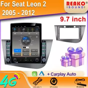 9,7-дюймовый вертикальный экран Tesla Android автомобильное радио для Seat Leon 2 2005 - 2012 GPS-навигация мультимедийный плеер Carplay 2din 8 core 2GB+32GB