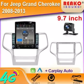 9,7-дюймовый вертикальный экран Tesla автомобильное радио для Jeep Grand Cherokee WK2 2010 2013 GPS навигация мультимедийный видеоплеер Carplay 8 core 2GB+32GB