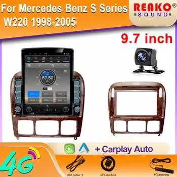 9,7-дюймовый вертикальный экран Tesla Android автомобильное радио для Mercedes Benz S Class W220 S280 S320 S350 1998-2005 GPS-навигация 8 core 2GB+32GB