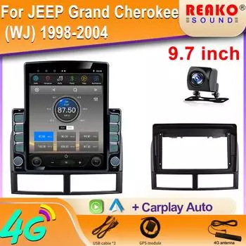 9,7-дюймовый вертикальный экран Tesla Android автомобильное радио для Jeep Grand Cherokee II WJ 1998-2004 навигация GPS мультимедийный плеер 8 core 2GB+32GB