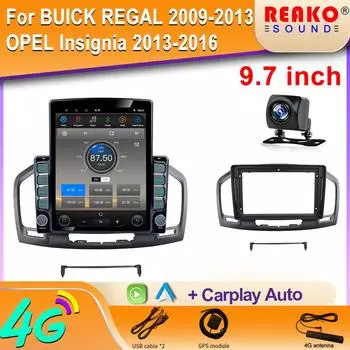 9,7-дюймовый вертикальный экран Tesla Car Radio для Buick Regal для Opel Insignia 2009-2013 GPS-навигация Мультимедийный проигрыватель Carplay 2din 8 core 2GB+32GB