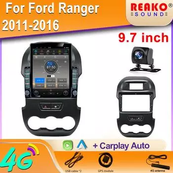 9,7-дюймовый вертикальный экран Tesla Android автомобильное радио для Ford Ranger 2011-2016 GPS-навигация Carplay мультимедийный видеоплеер 8 core 2GB+32GB