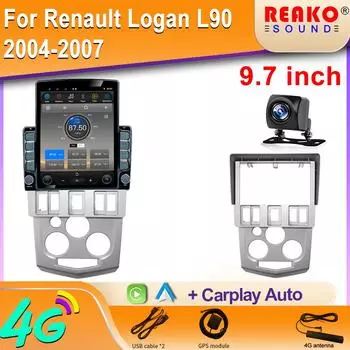 9,7-дюймовый вертикальный экран Tesla Android для Renault Logan L90 2004-2007 Навигация GPS Мультимедиа Видео Стерео Плеер 8 core 2GB+32GB