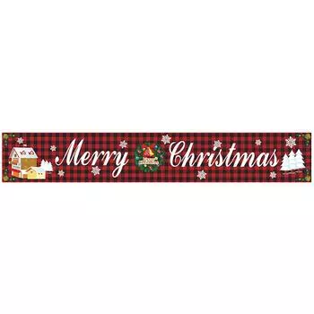 9.7 футов Рождественский баннер Подвесной фон Знаки для крыльца Уличный рождественский декор gz01